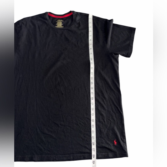 Polo by Ralph Lauren Black Tee Crew Neck Slim Fit 1” Polo embroidery Size XL - Picture 5 of 9